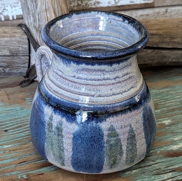 Vintage Pottery Stoneware Blue Mug - Picture 4 of 8